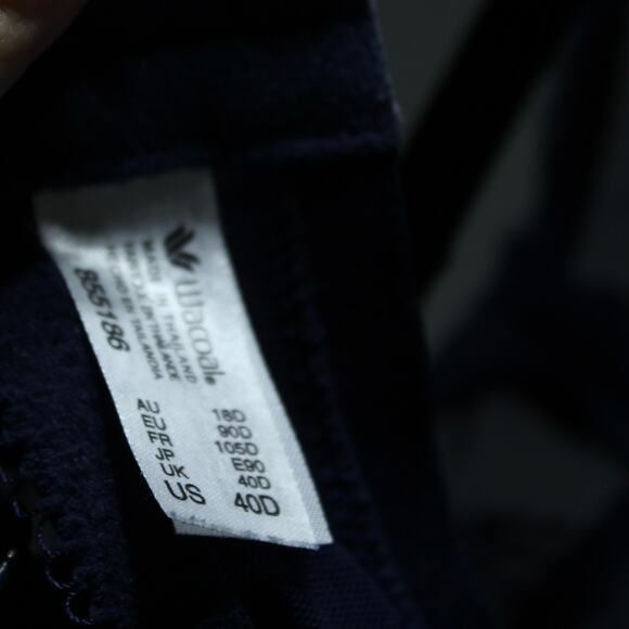 Wacoal Navy Blue Lace Glitter Unlined Bra 40D - Picture 3 of 4